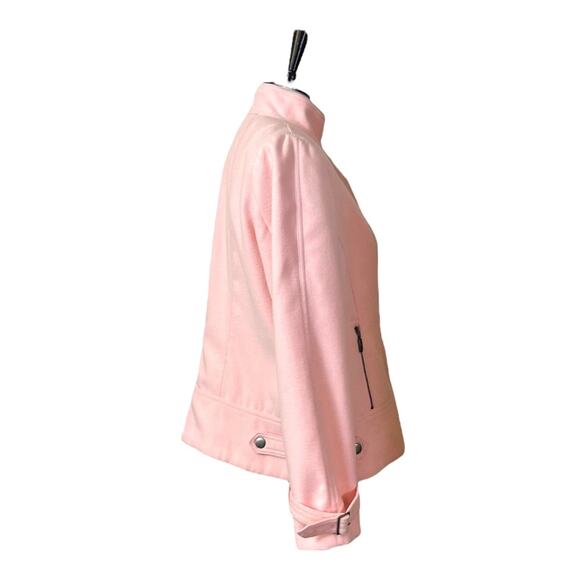 Chico’s Women’s Coat Moto Style Zip Front Jacket Pink Size 2 Women's Size M - Picture 3 of 14